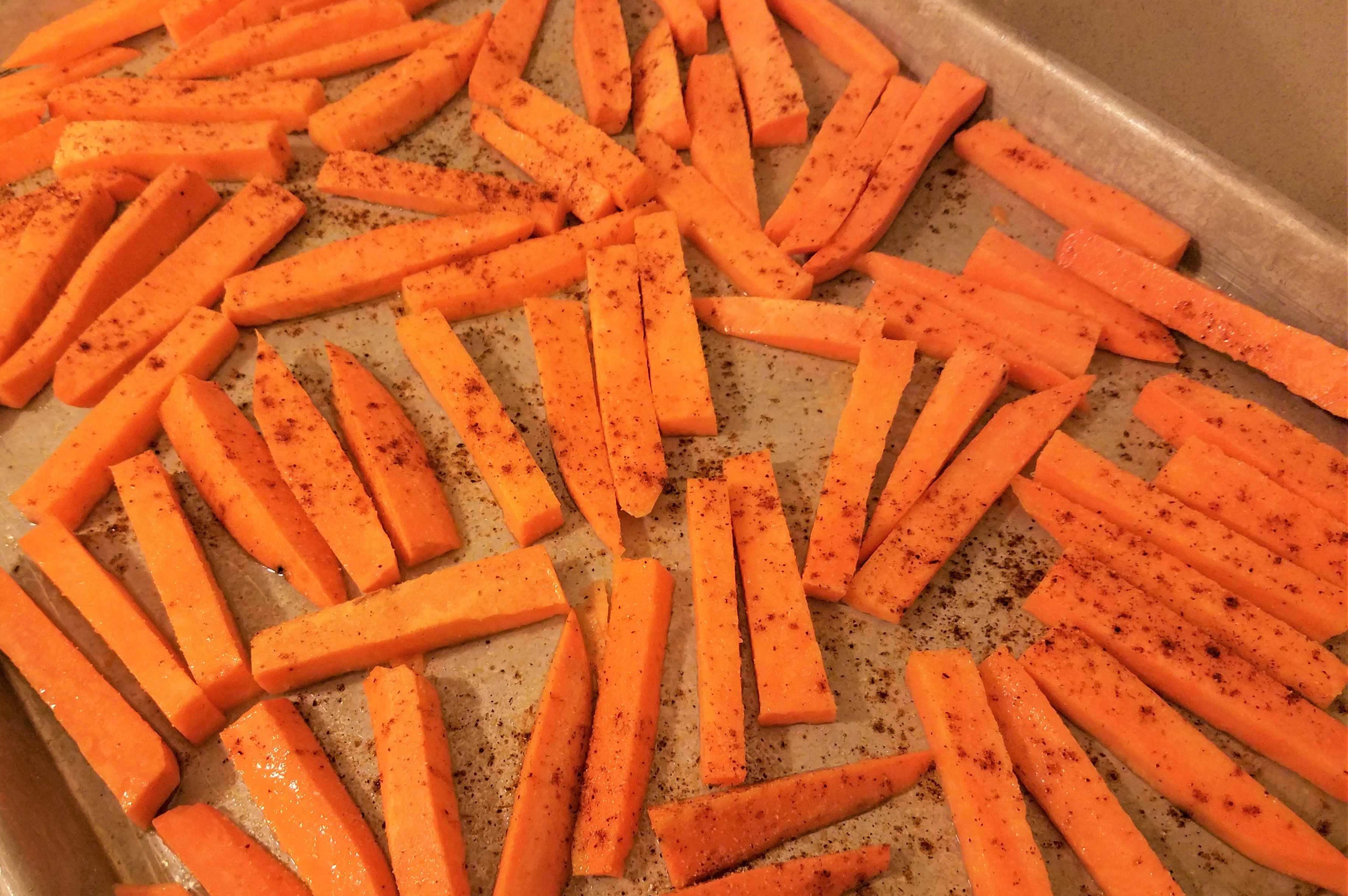 raw sweet potato fries Happy Belly Mom