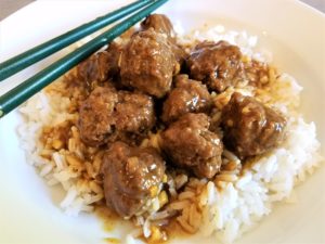 gluten and dairy free hoisin sause meatballs